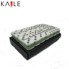 Customize White Domino Game Set With Leather Box